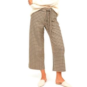 H&M houndstooth wide leg crop pants size 8